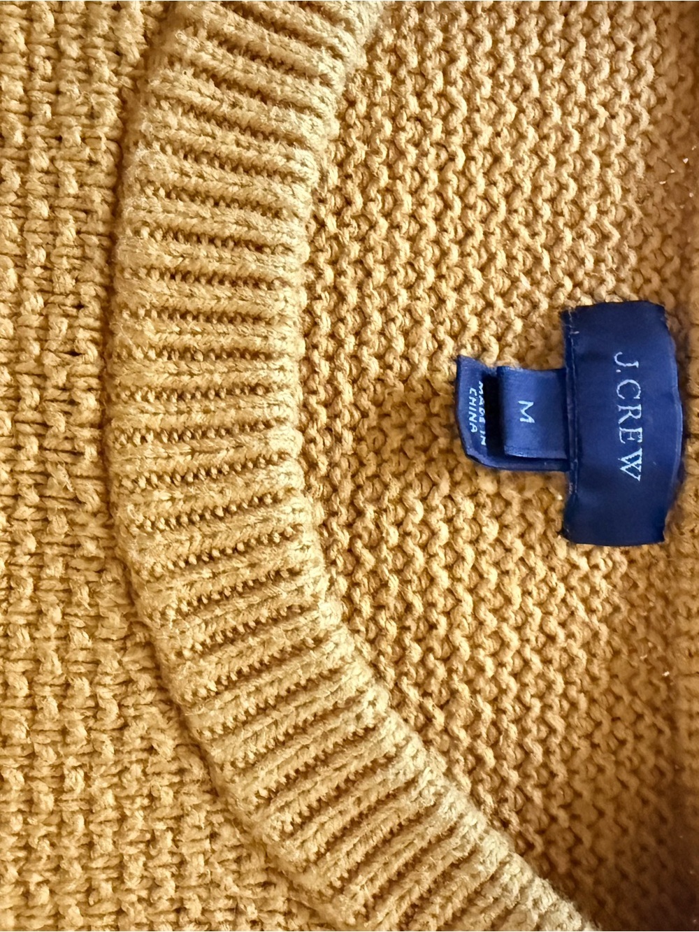 J. Crew Mustard Textured Crewneck Sweater